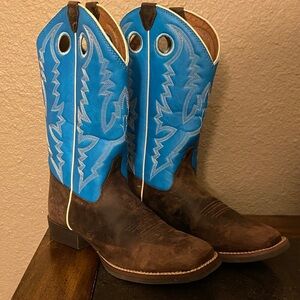 Justin Kid’s Boots Blue and Brown Western